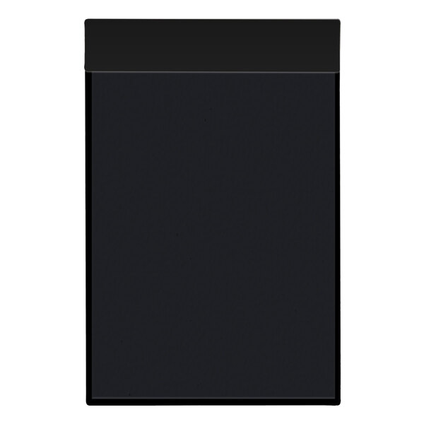 A black rectangular menu board with a white border.