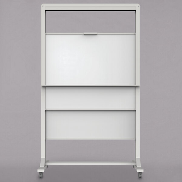 A white rectangular Quartet mobile whiteboard on wheels.