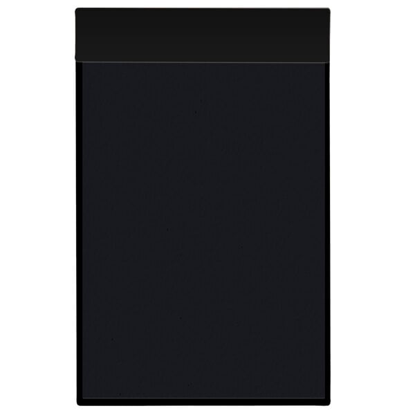 A black rectangular menu board with a white border.