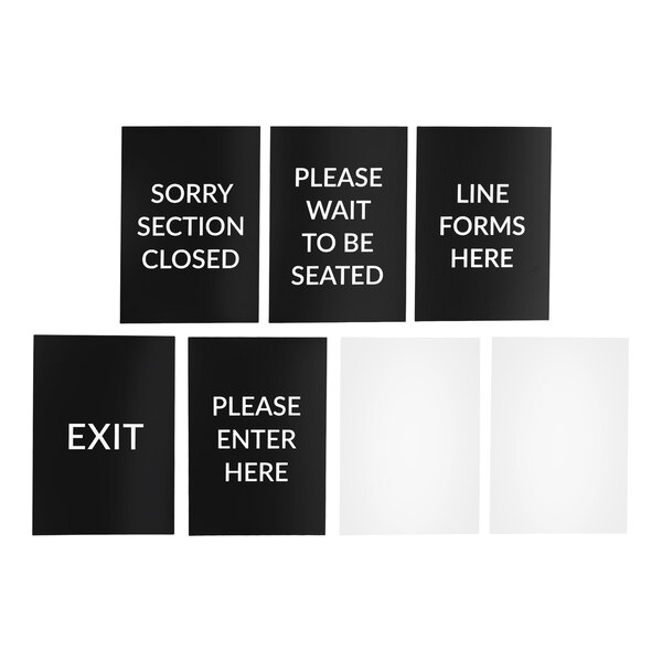 Lancaster Table & Seating Gold 36" Crowd Control / Guidance Stanchion Kit including Frame & Sign Set with Clear Covers