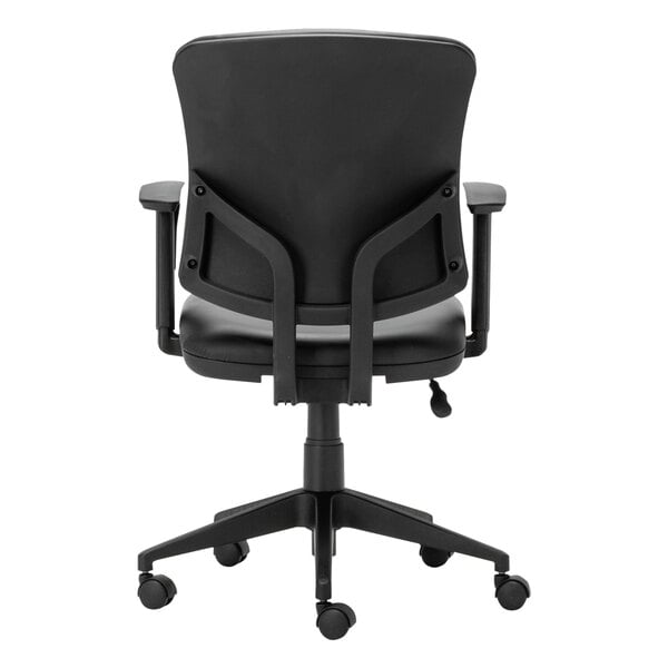 Alera ALETE4819 Everyday Task Black Leather Office Chair with Black ...