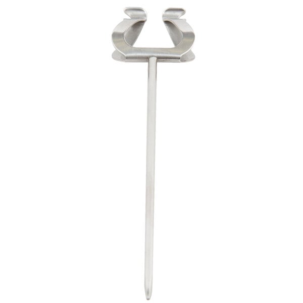 A close-up of 4 silver metal Ateco label holders.