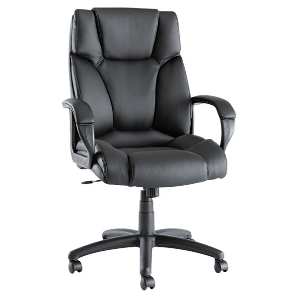 a black office chair with arms