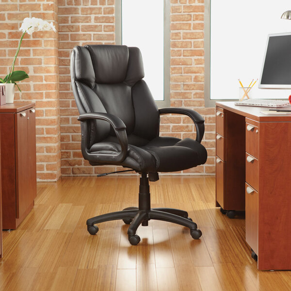 Alera Alefz41ls10b Fraze Series High Back Black Leather Swivel Tilt Office Chair