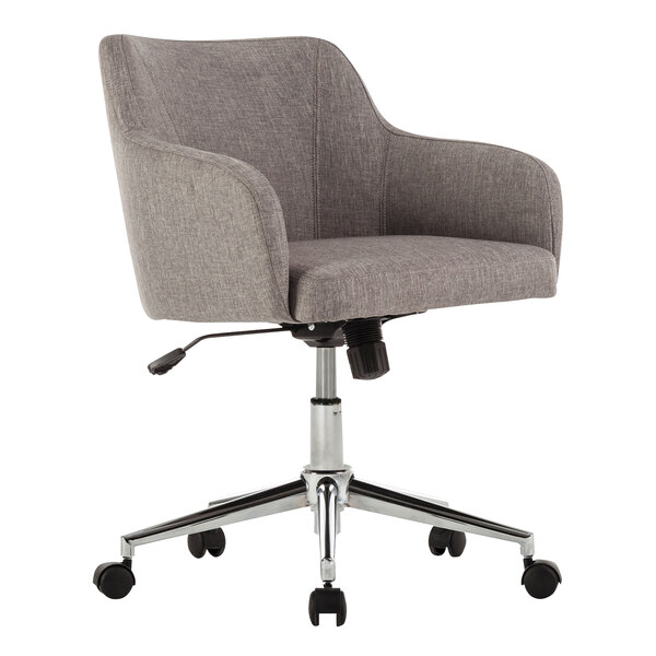 A mid-back gray Alera office chair with wheels.