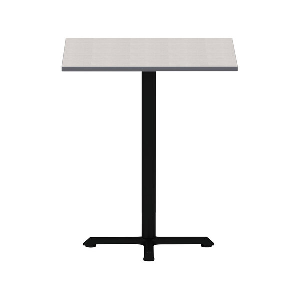 A white square Alera laminate table top with a black border.