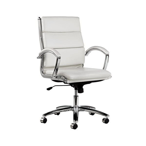 Alera Alenr4206 Neratoli Series Mid Back White Faux Leather