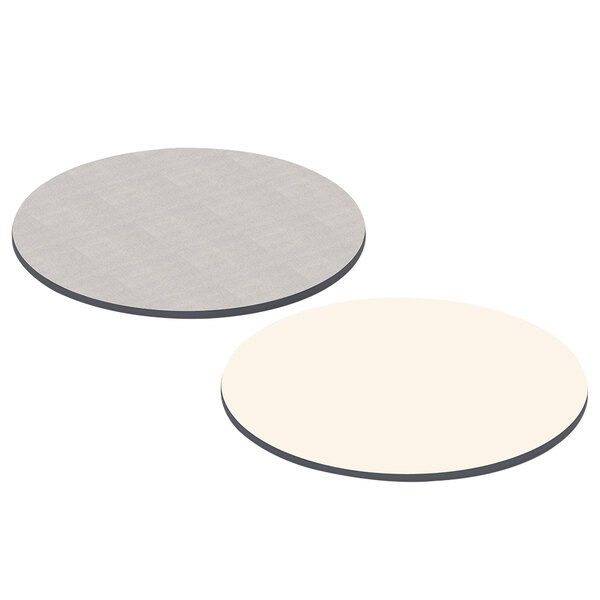 Gray Round Reversible Laminate Table, Round White Table Top