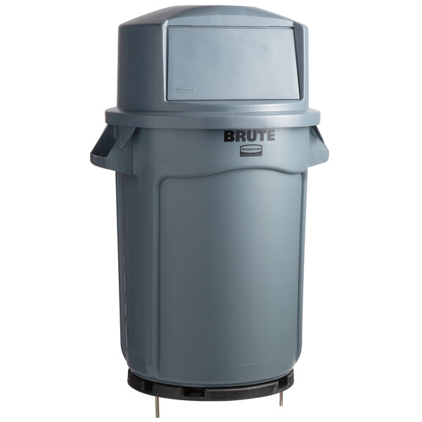 Rubbermaid BRUTE 32 Gallon Gray Round Trash Can with a Dome Top ...