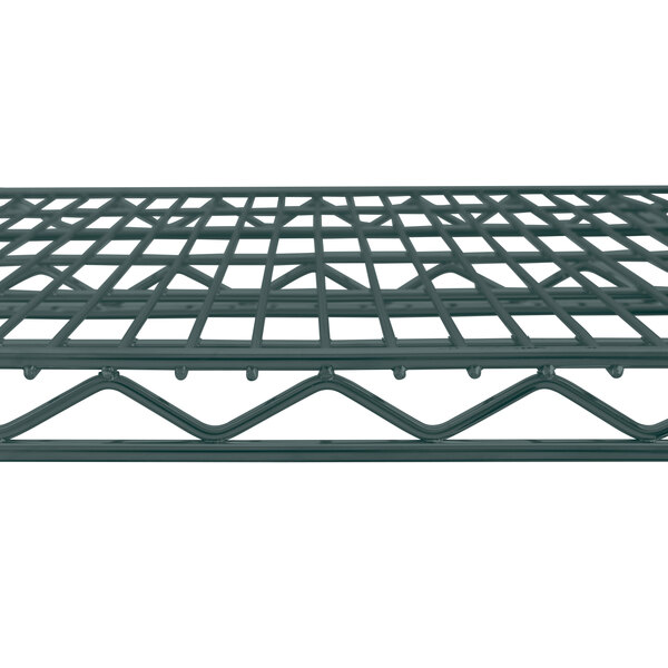 A Metro Super Erecta wire shelf with smoked glass on a grid.