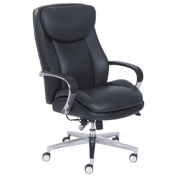 La Z Boy 48957 Commercial 2000 High Back Black Leather Executive Office   1757605 