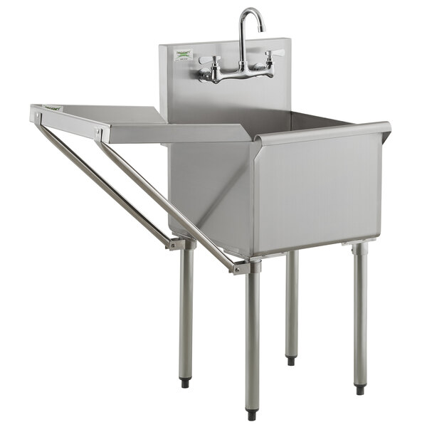 Regency 18 16 Gauge Stainless Steel One Compartment Commercial Utility Sink With Faucet And 18 Drainboard 18 X 18 X 14 Bowl