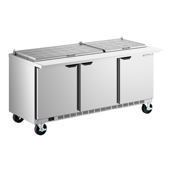Beverage-Air SPE72HC-30M-CL Elite 72" 3 Door Mega Top Refrigerated Sandwich Prep Table
