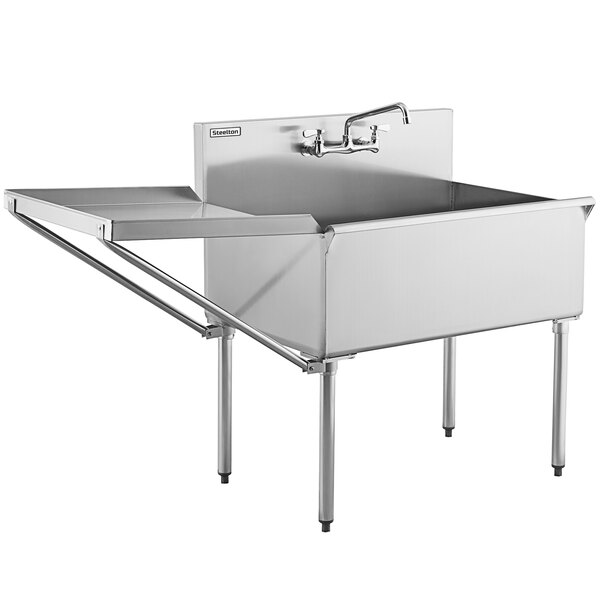 Stainless Steel Commercial Kitchen Utility Sink With Drainboard Besto