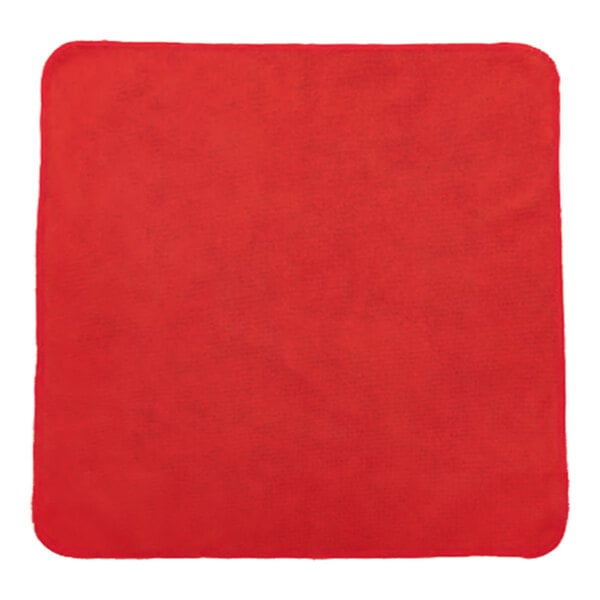 A red rectangular cloth with white edges.