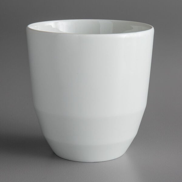 a close up of a white cup