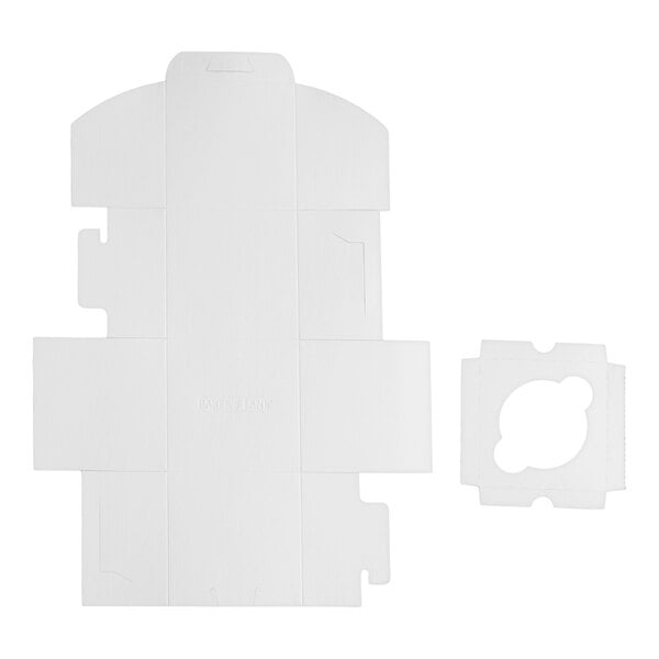 Baker's Lane 4 1/2" x 4 1/2" x 4 1/2" White Jumbo Cupcake / Muffin Box with 1 Slot Reversible Insert - 10/Pack