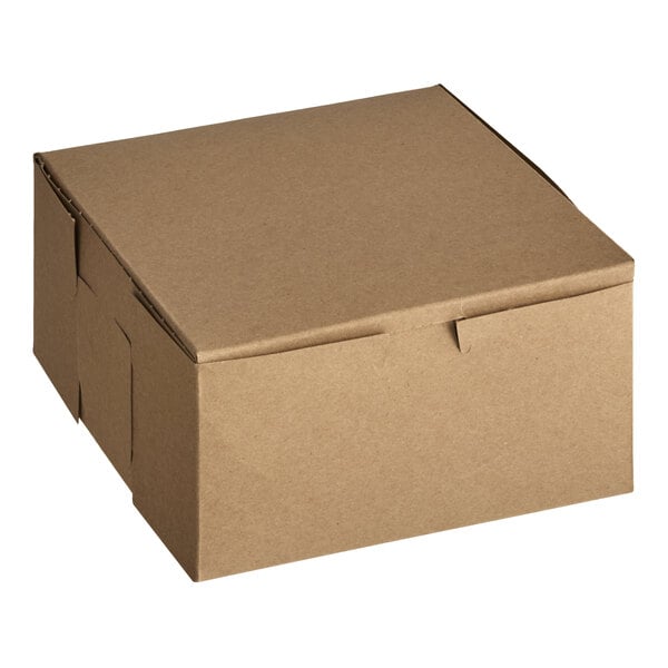 Baker's Lane 8" x 8" x 4" Kraft Cupcake / Muffin Box with 4 Slot Reversible Insert - 10/Pack