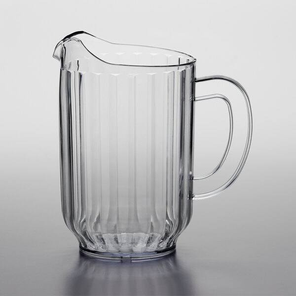 Plasticpro Clear Plastic Premium Water or Beverage Pitchers Heavy Duty Beverage Containers with Lids for Restuarants or Schools 50 ounce Partys 