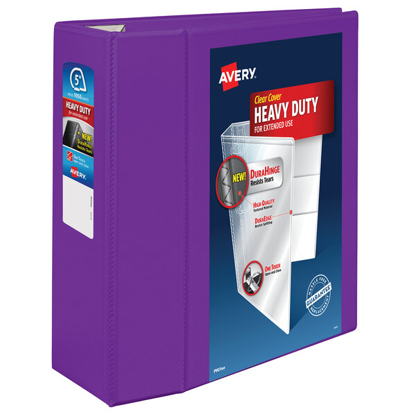 Avery 79816 Purple Heavy-Duty View Binder with 5