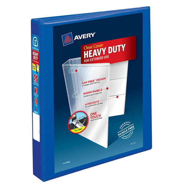 An Avery heavy-duty Pacific blue binder box.