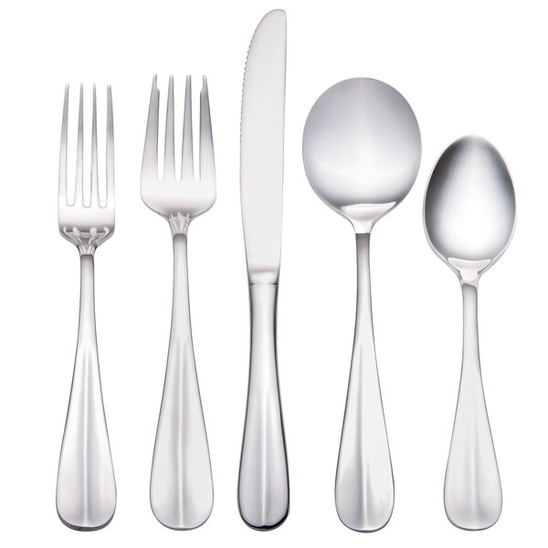 Acopa Benson 18 0 Stainless Steel Heavy Weight Flatware Set With Acopa Benson 18 0 Stainless Steel Heavy