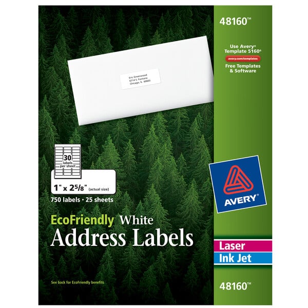 a white address label on a green box