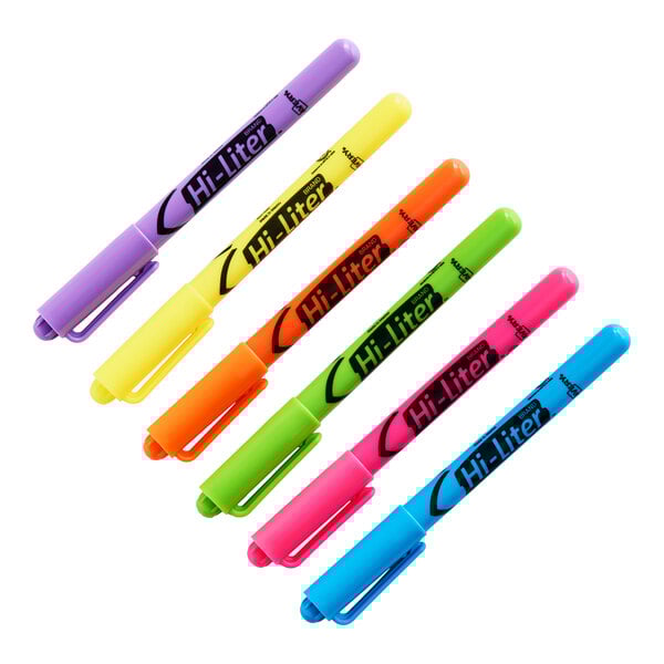 Avery® 23585 Hi-Liter® Assorted Color Chisel Tip Pen Style Highlighter - 6/Pack