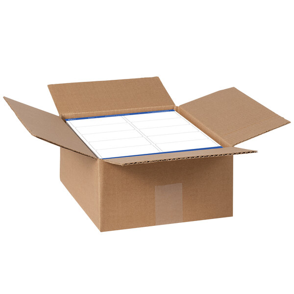a white rectangular object with blue trim