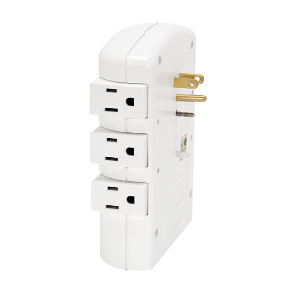 An Innovera white swivel plug surge protector with six outlets.