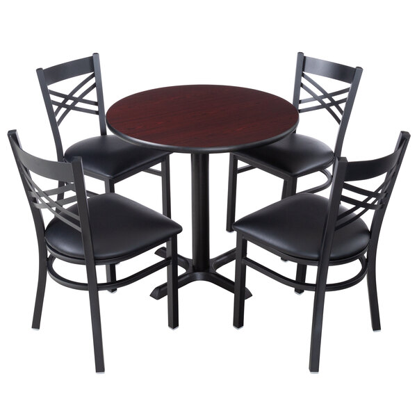Dining Set With Black Cross Back Chair, What Size Chairs Go With 30 Inch Table