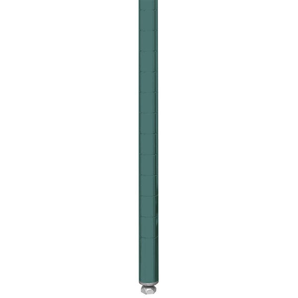 A green Metroseal 3 post with a metal base and black lines.