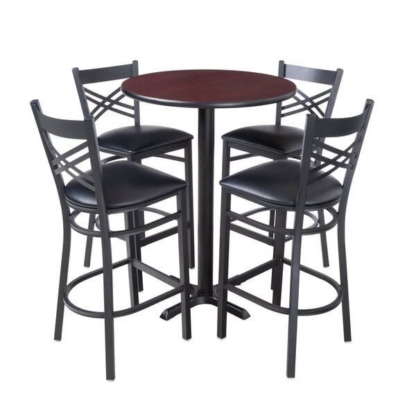 Lancaster Table Seating 30 Round, 30 Inch High Dining Chairs