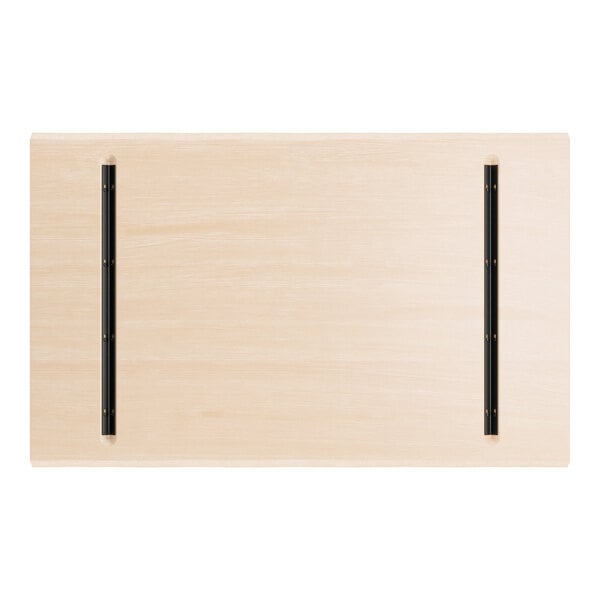 Lancaster Table & Seating Industrial 30" x 48" Rectangular Solid Wood Live Edge Table Top with Bleached Oak Finish
