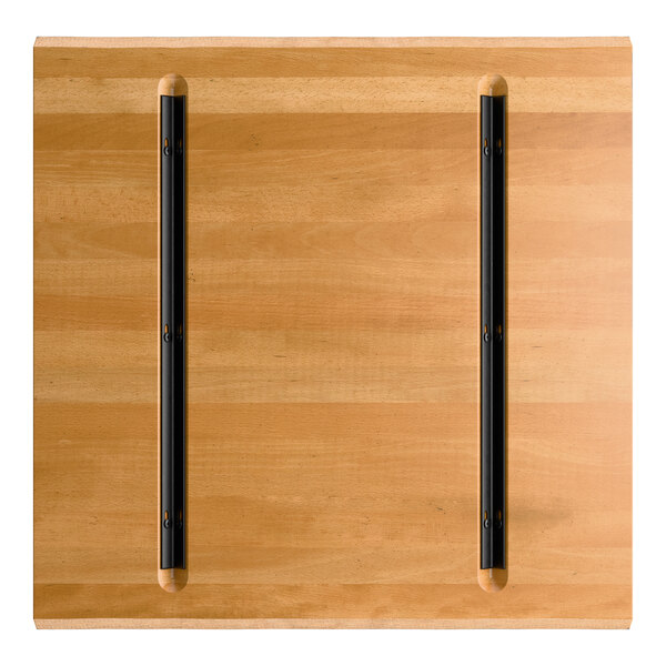 Lancaster Table & Seating Industrial 24" Square Solid Wood Live Edge Table Top with Honey Maple Finish