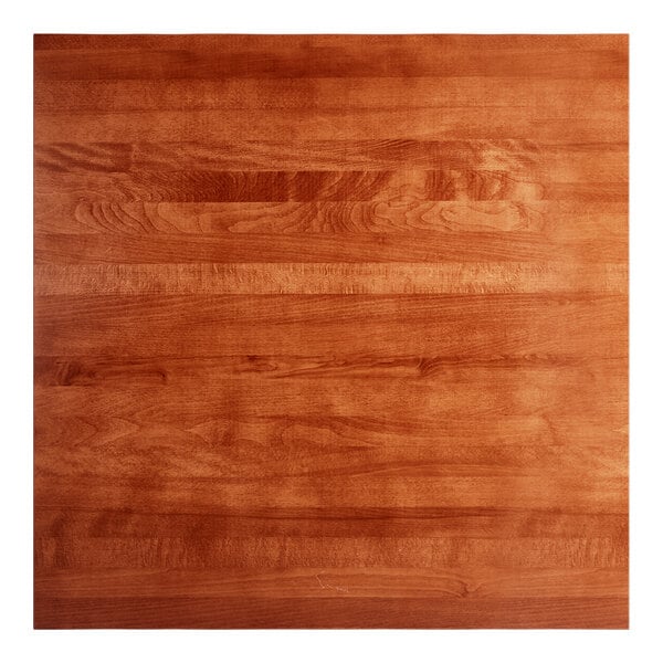 Lancaster Table & Seating Square Industrial Solid Wood Live Edge Table Top with Rustic Mahogany Finish