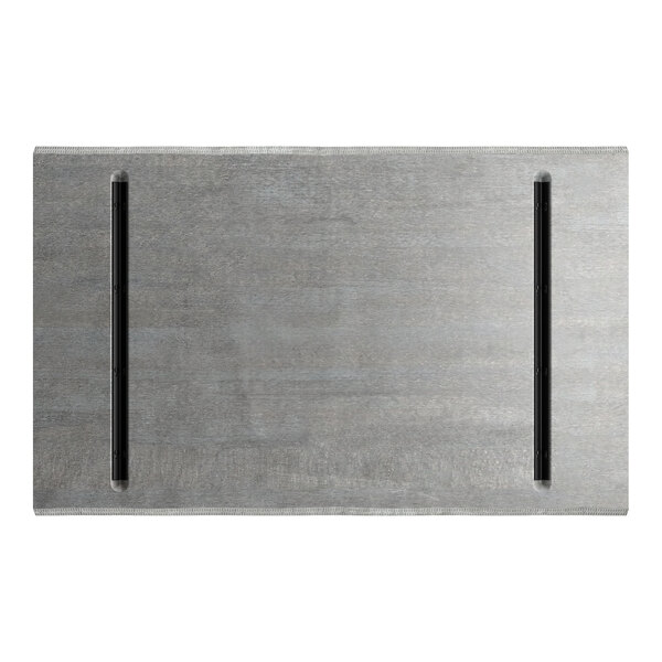 Lancaster Table & Seating Industrial 30" x 48" Rectangular Solid Wood Live Edge Table Top with Slate Gray Finish
