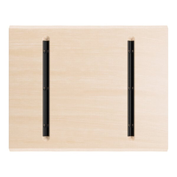 Lancaster Table & Seating Industrial 24" x 30" Rectangular Solid Wood Live Edge Table Top with Bleached Oak Finish