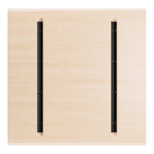 Lancaster Table & Seating Industrial 30" Square Solid Wood Live Edge Table Top with Bleached Oak Finish
