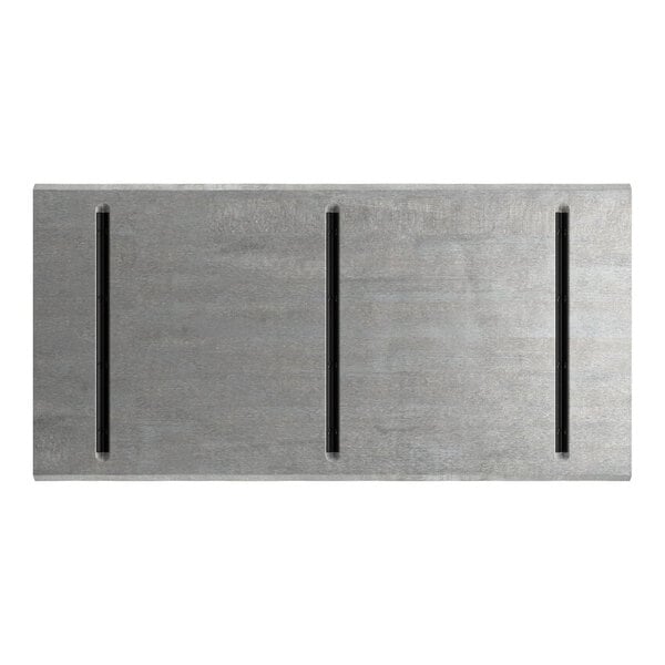 Lancaster Table & Seating Industrial 30" x 60" Rectangular Solid Wood Live Edge Table Top with Slate Gray Finish