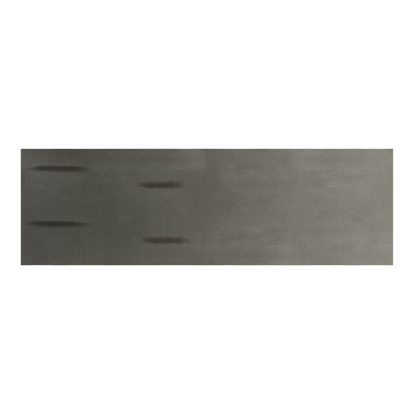 A rectangular solid wood table top with a slate gray finish.