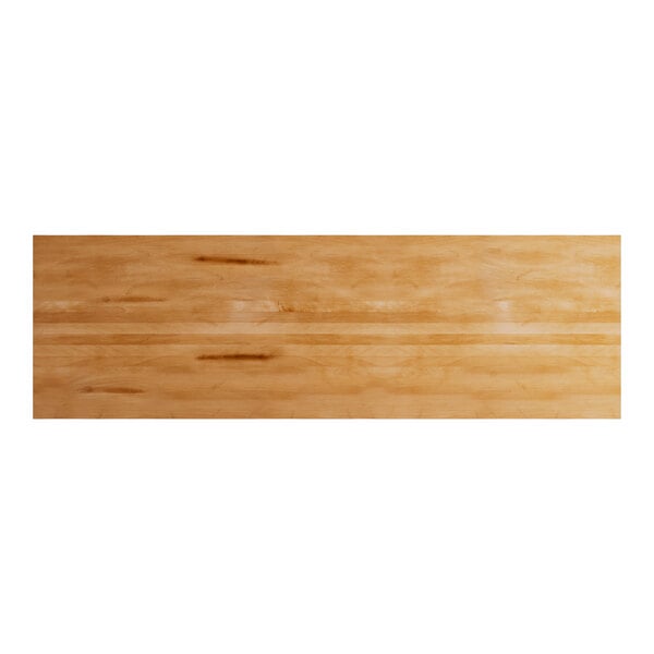 A Lancaster Table & Seating solid wood table top with a honey maple finish.