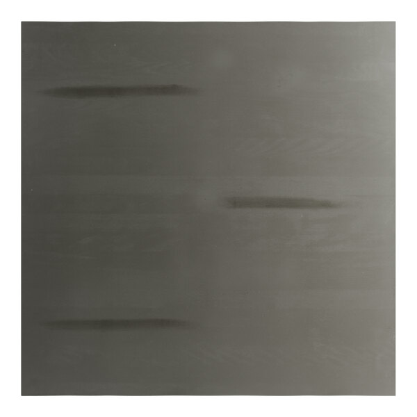 A square, solid wood table top with a slate gray finish and a subtle live edge design.