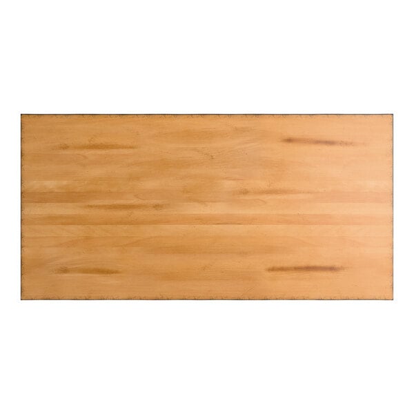 Lancaster Table & Seating Industrial 30" x 60" Rectangular Solid Wood Live Edge Bar Height Table with Honey Maple Finish