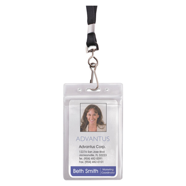  ID Badge Holder with Lanyard - 2 Pack Clear ID Card