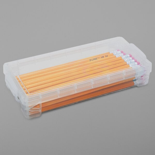 37539 Clear 9 x 5.5 x 2.5 Inches Super Stacker Large Pencil Box 1-Pack 