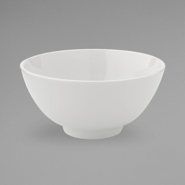 A case of 36 bright white porcelain rice bowls.