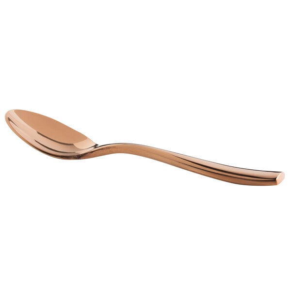 A Bon Chef rose gold stainless steel demitasse spoon.
