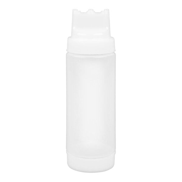 TableCraft 11663C3F 16 oz. SelecTop Wide Mouth Dualway First In First Out "FIFO" Squeeze Bottle with 3 Top Openings - 12/Pack
