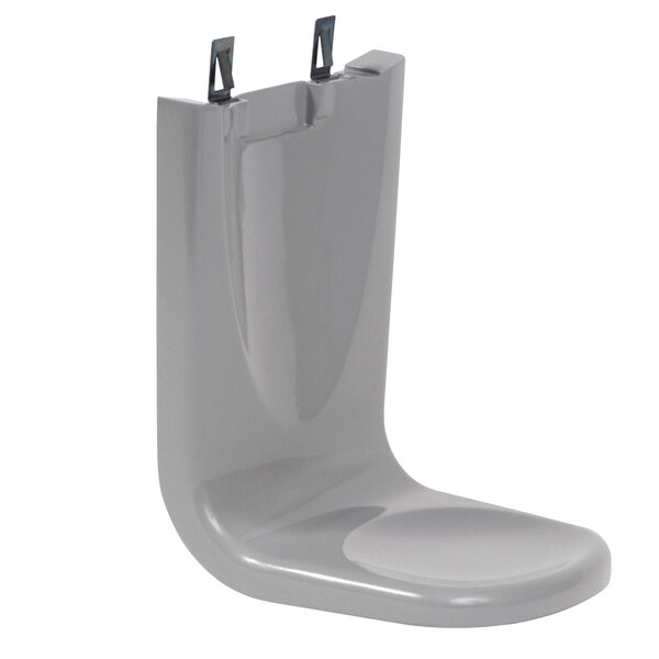A grey plastic floor and wall protector with metal clips.